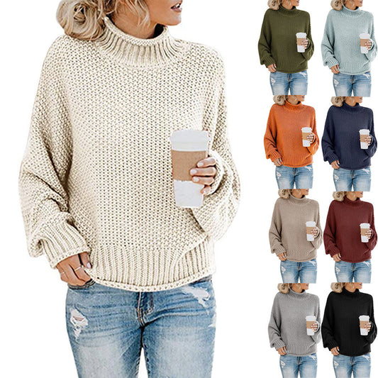 Classic Turtleneck Sweater - Soft Knit Pullover in Multiple Colors