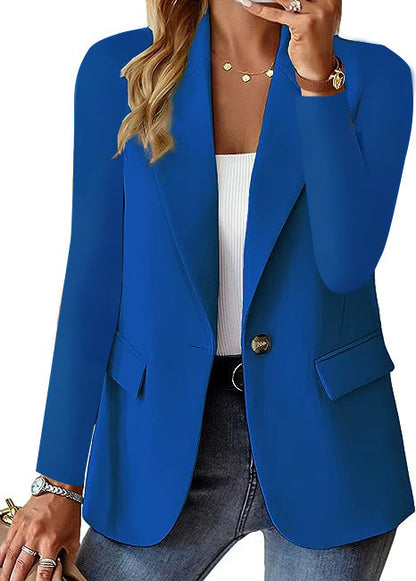 Tailored Blazer Jacket - Classic Button-Front Suit Jacket with Pockets
