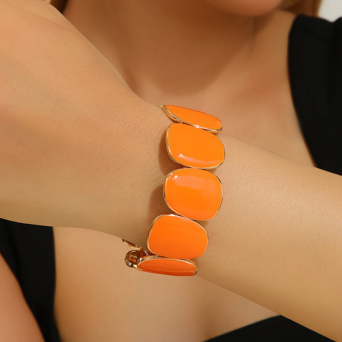 Fashionable and Elegant Adjustable Colored Enamel Link Bracelet