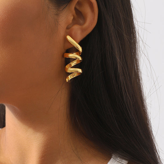 Alloy Spiral Earrings Simple Design