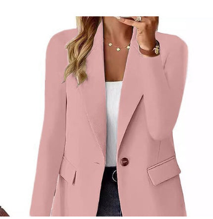 Tailored Blazer Jacket - Classic Button-Front Suit Jacket with Pockets