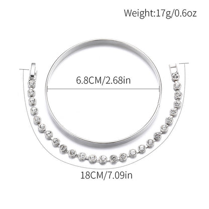 Vintage Crystal Bracelet Set - Gold Plated Statement Jewelry (2 Piece)