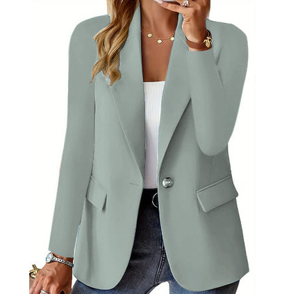 Tailored Blazer Jacket - Classic Button-Front Suit Jacket with Pockets